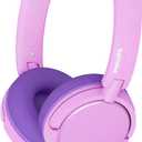 Philips K2019 Lightweight On-Ear Wired Kids Headphones - Built-in Mic, Safe Volume Limited, Foldable & Durable, Pink