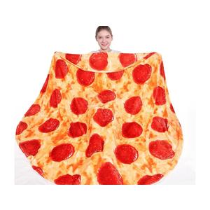mermaker Pepperoni Pizzas Blanket 71 inches for Adult Kids, Realistic Pizzas Throw Blanket Funny Gifts for Women Men Teen Boy Girl, 285 GSM Soft Flannel Food Blanket for Christmas Birthday Gifts-Red