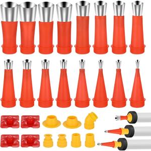 Hejo 27 Piece Silicone Caulking Cartridge Tip Kit, Universal Stainless Steel Caulking Silicone Caulking Caulking Applicator, Integrated Silicone Sealant Applicator, Finishing Tool for Glue and Sealant