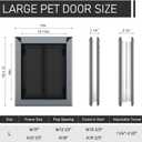 Aluminum Large Dog Door for Door, Up to 110 LBS,Gray