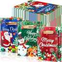 Cholemy 120 Pcs Christmas Merchandise Bags Bulk Christmas Plastic Bags 8'' x 10'' Xmas Favor Gift Bag Xmas Party Favor Bag with Handle for Shopping Holiday Boutique Treat(Cartoon)