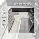 Kitchen Rugs Sets of 2 PCS  Kitchen Mats for Floor 20x30/20x48 Inch Non Slip Washable Rug Set, Non Slip Floor Mats Made of 100% Polyester Soft and Anti-Slip Standing Kitchen Runner Rug, Grey