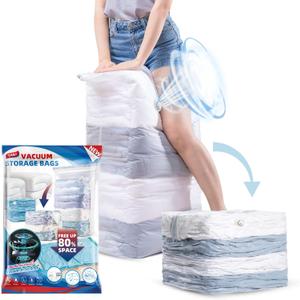 TAILI 6 Pack Vacuum Storage Bags, Jumbo Cube (31x40x15 Inch), Extra Large Vacuum Seal Bags for Comforters, Blankets, Bedding, Clothes, Closet Organization Space Saving, Clear