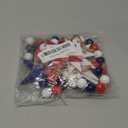 4.2 FT Patriotic Wooden Beads Garland with Star-Shaped Charms, Red White Blue American Flag Colors Beaded Decor, Rustic Farmhouse Banner for 4th of July Decorations, Shelf Display, Fireplace, Wall