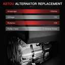 130Amp Alternator Compatible with Honda Accord 2008-2012 L4 2.4L & Acura TSX 2009-2014 L4 2.4L - Replaces 11390, 104210-5890, 31100-R40-A01
