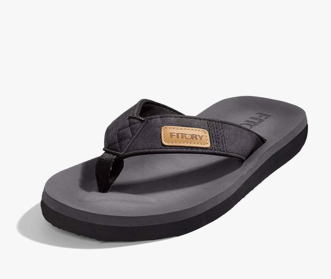 FITORY Men's Flip-Flops, Thongs Sandals Comfort Slippers for Beach, Size 10