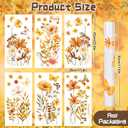 2 x Whaline Fall Flowers Wall Stickers Boho Floral Butterfly Wall Art Decals Self-Adhesive Wallpaper Stickers for Girls Bedroom Living Room Nursery Decoration, 6 Sheet