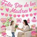 NO-DIY Feliz Dia De Las Madres Decorations, Glitter Feliz Dia De Las Madres Banner Garland, Spanish Happy Mothers Day Decorations Hanging Swirls, Mexican Dia De Las Madres Decoracion Mothers Day Gifts