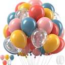 3 x 50PCS Nile Blue, Lemon Yellow, Silver Sequins Latex Balloons Birthday Decorations, 12 Inch Balloons, Perfect for Birthday Party, Friend Get-Together, Park, School, Nostalgic Party Decorations (A-5)