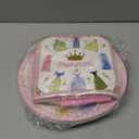 Princess 96Pcs Birthday Party Paper Plates and Napkins for Girls - 24 Dinner Plates, 24 Dessert Plates, 24 Napkins, 24 Plastic Forks - Pink, Cartoon Pattern - Girl Birthday Party Decoration
