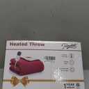 Homemate Heated Blanket Electric Throw - 50"x60" Heating Blanket Throw 1/2/4/6/8 Hours Auto-Off 10 Heat Levels Over-Heat Protection Soft Flannel Sherpa ETL Certification (Red (Striped))