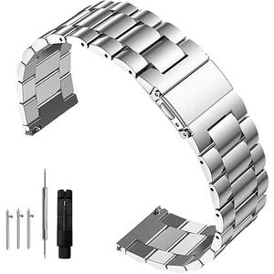 Quick Release Stainless Steel Watch Band Matte Brushed Metal Watchband 14mm 16mm 18mm 20mm 22mm 24mm Universal Solid Stainless Steel Metal Smartwatch Bracelet Replacement Band for Men Women