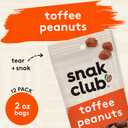 Snak Club Toffee Peanuts, Candied Peanuts with Praline Coat and Sweet Cream, Gluten-Free and Kosher Snack, 2 oz Bags, 12 Pack