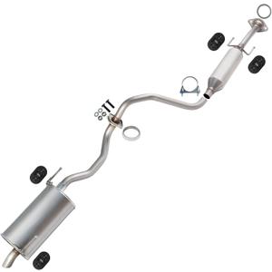 Exhaust Resonator Pipe Muffler Kit Compatible with 2014-2018 Nissan Versa Note 1.6L, Free Gaskets, Clamp, Hangers, and Bolt Kit Included