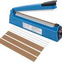 12 Inch Impulse Heat Sealer Machine, Cookie Bag Sealer for Plastic Mylar PE PP Bags and Kraft Paper Bags, Manual Poly Bag Hot Seal Sealing Machine with Extra Replace Element Grip