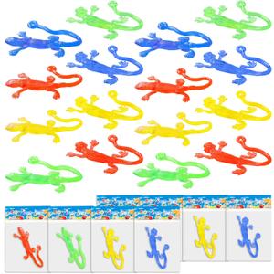 Yeetec 24 Pack Sticky Gecko Stretchy Sticky Lizards Sensory Toys for Kids Birthday Party Favors, Reptile Themed Party Supplies Bag Fillers, Classroom Prizes, Random Color