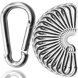 30Pack Heavy Duty Spring Snap Hooks 4Inch, 3/8” Carabiner Clips for Swing, Large Steel Chain Quick Links Safety Buckle Connector for Hammock Fitness Gym Outdoor Boating, M10 Snap Hook Carabiners