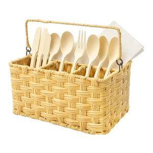 Dukrouk Plastic Silverware Holder for Parties, Plastic Silverware Holder with 4 Independent Compartments for Events, 9.06*5.91*5.12Inches