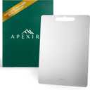 100% Pure Titanium Cutting Board | Dual-Sided Non-Toxic Surface - Dishwasher Safe - Rustproof Healthy Cutting Board for Kitchen Prep - 14x10 inch