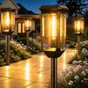 Tenmiro-Solar-Pathway-Lights-Outdoor-8-Pack-LED-Solar-Powered-Garden-Lights-Waterproof-IP65-Auto-On/Off-Outdoor-Light-for-Yard-Lawn-Patio-Path-Walkway-Driveway-Landscape-Lighting-Decor-3000K (Warm White)