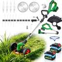 20000RPM Cordless Weed Wacker, 11" Cutting Range 4-in-1 Battery Powered Weed Eater, 21V Lightweight Brush Cutter, 800W String Trimmer Lawn Edger with 2 Batteries & LED Display, standard
