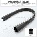 Flexible Vacuum Crevice Tool 25 Inch Length 1PC Flat Nozzle Attachment for 1-1/4 or 1-3/8 Inch Vacuum Hoses, MIDLE