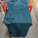 Dresses for Women Elegant Long Sleeves Ruffles Pencil Knee Length Split Business Dress with Belt Zipper XL