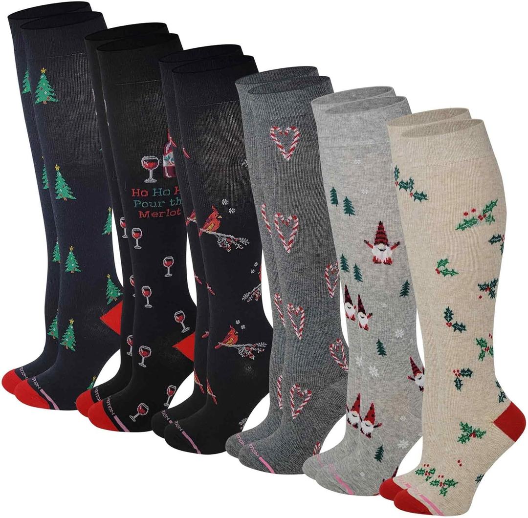 Women's Compression Socks Therapeutic Graduated (Pack of 6 Pairs)