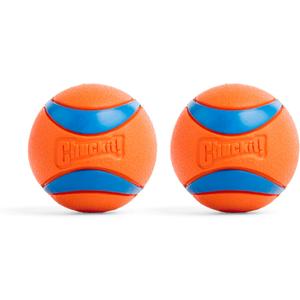 Chuckit! Ultra Ball Dog Toy - Medium Bouncy Fetch Balls For Dogs 20-60 lbs - Made from Durable Rubber - Floating Water Pet Toys - Size Medium - 2.5-inch Diameter - Pack of 4