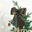 MAYREEL 4 Inch Black and Gold Velvet Wired Ribbon Metallic Diamond Glitter Grid for Christmas Gift Wrapping Floral Craft Bows Wreaths Garland Wedding Holiday Decor 10 Yards