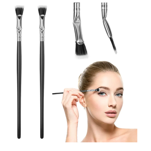 PAGOW 2 Pcs Folding Angle Scalloped Lash Brush, 2024 New Mascara Fan Brush for Lashes, Multifunctional Mascara Brush Eyelash Comb Separator, Eye Lash Fan Brush Wands Makeup Tool, Set of 14