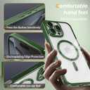 IAIYOXI Magnetic Clear Case for iPhone 17 Pro Max with Full Camera Lens Protection,Compatible with MagSafe,Plating Soft TPU Phone Case,Anti-Scratch Shockproof Slim Cover for Women Gilrs Men - Green