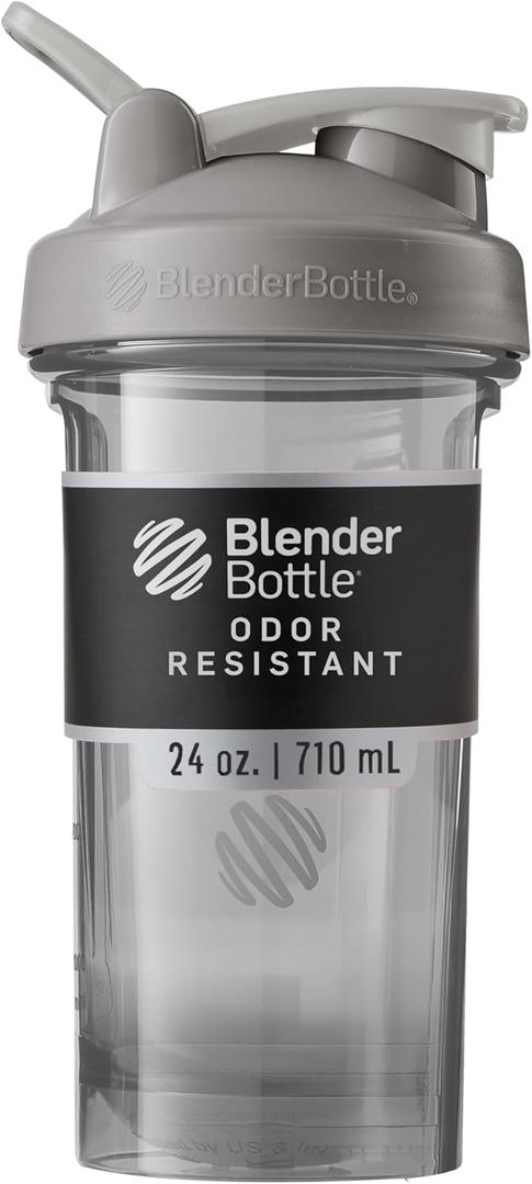 BlenderBottle Shaker Bottle Pro Series Perfect for Protein Shakes and Pre Workout, 24-Ounce, Smoke Grey
