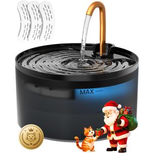 Cat Water Fountain, 71oz/2.1L Cat Fountain for Drinking with Copper Faucet, MISFANS-Designed Pump & Filter, Plastic Automatic Pet Water Fountain Bowl & Dispenser with 3-Pack Replaceable Filters