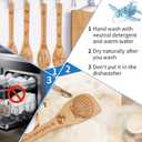 6 PCS Ocean Bamboo Cooking Spoon Set with Utensil Holder,Coastal Themed Kitchen Decor,Beach Accessories Gift for Women,Sea Turtle Lovers,Mother's Day,Housewarming,Birthday,Easter Gifts