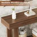 Console Table for Entryway, 47.2" Narrow Farmhouse Sofa Table with Thick Tabletop & Storage Shelf, 2-Tier Modern Wooden Entryway Industrial Table for Hallway, Living Room, Foyer, Behind Couch, Walnut