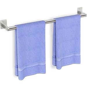 Bathroom Towel Bar, 24 Inch Towel Racks for Bathroom Wall Mounted, Heavy Duty Bath Hand Towel Holder Organizer, Modern Home Decor Towel Rod Bathroom Hardware Accessories, Brushed Silver