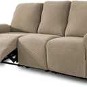 NORTHERN BROTHERS Recliner Couch Cover, Stretch Recliner Sofa Covers 3 Seater, Machine Washable Reclining Couch Covers, Furniture Protector Sofa Recliner Cover for Dog Kid, Khaki