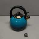 Tea Kettle Stovetop Whistling Kettle Teapot, Food Grade Stainless Steel Teakettle for Stove Top with Heat Proof Ergonomic Handle, 3.1 Quart Tea Pot (Blue)