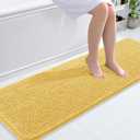 OLANLY Bathroom Rugs 59x20, Extra Soft Absorbent Chenille Bath Rugs, Rubber Backing Quick Dry, Machine Washable Bath Mats for Bathroom Floor, Tub and Shower, Home Decor Accessories, Yellow