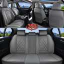 Coverado Leather Seat Covers, Car Seat Covers Full Set, Waterproof Faux Leather Seat Cover, Car Seat Protectors 5 Seats, Automotive Seat Covers Universal Fit for Most Cars SUV Trucks, Gray