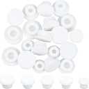 GORGECRAFT 20PCS 5 Sizes White Rubber Bottle Stopper Bottle Seal Plug Reusable Replacement Silicone Salt and Pepper Shaker Stopper Plug Cylinder Heads Fit for 15mm 16mm 18mm 19mm 20mm