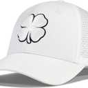 Clover Hats for Men Women, Black Lucky Golf Baseball Cap,4 Leaf Hat,Embroidery Cap