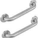 Textured Handicap Grab Bar for Shower, Shower Handles for Elderly, Shower Grab Bars for Seniors with Concealed Screws (Brushed Nickel) (12inch)