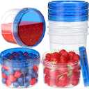 6 Pack-16 OZ Freezer Storage Containers, Small Plastic Containers with Twist Top Lids, Round Food Storage Containers, Reusable Soup Container Microwave/Dishwasher Safe