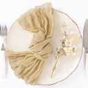 DeZerlor 100 Pack Champagne Cheesecloth Napkins Summer Cloth Napkins Set of 100 Dinner Napkins Bulk 21x21 Inches for Wedding Bridal Shower Baby Shower Parties
