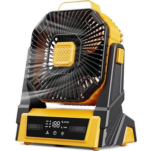 Portable Fan Rechargeable, 20000mAh Battery Powered Desk Fan with LED Lantern, Battery Operated Personal Tent Fans for Camping, Travel, Home, Bedroom, Jobsite, Beach Vacation Essentials (Orange)