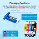 923 Ink Cartridges for HP Printers Compatible HP 923 Ink Cartridges No Chip 4-Pack for HP OfficeJet Pro 8130e 8125e 8135e 8138e 8120e 8132e (Black Cyan Magenta Yellow)