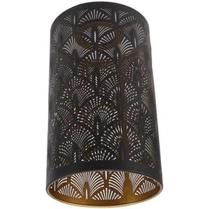 Cylinder Metal Lampshade, Black Lampshade Table Lamp Shades Modern E27 E26 Lamp Shade Cover with Hollowed Hand Fan Patterns, 7.9x4.7 in