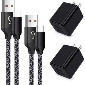 USB Type C Wall Charger Block Cube Fast Charging C Charger Cable Cord 6ft for Samsung Galaxy S26/S25/S22/S21/S21 Ultra/S20/S10e/S9/S8/A10e/A20/A50/A71/Note 20/10/9,Google Pixel 10 9 5 4,Moto G8 G7